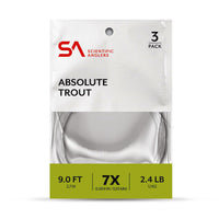 Scientific Anglers Absolute Trout Leaders - 3-pack - 9ft & 7.5ft