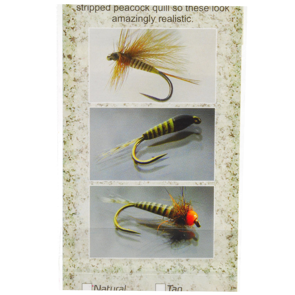 Hemingway Transparent Synthetic Tapered Peacock Quill - Natural