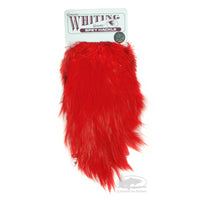 Whiting Spey Hackle - Silver - Dyed Red